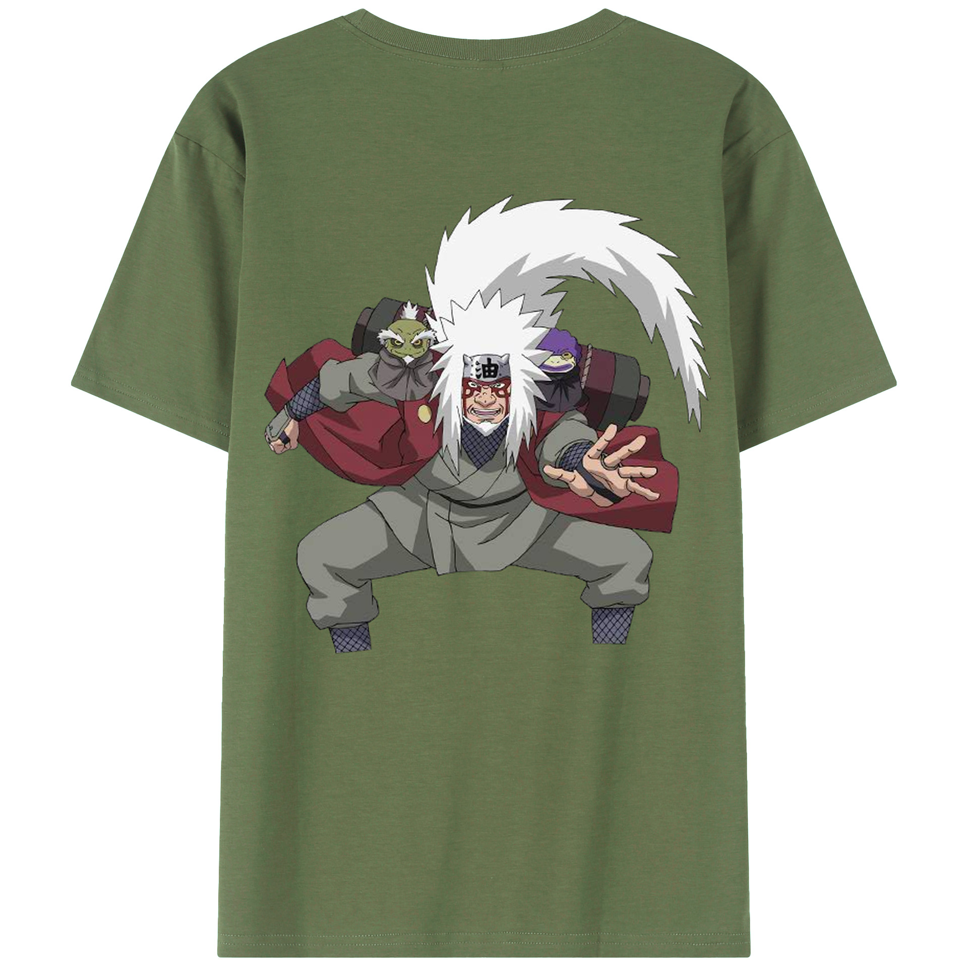 （画像用） NARUTO -ナルト- 自来也（じらいや） Jiraiya 綿100％ メンズ半袖Tシャツ（バックプリント） 通気性